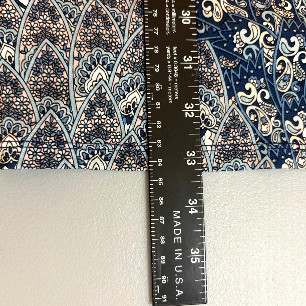 Westport Blue Pink Paisley Boho V-Neck Balloon Sleeve Mini Dress XS Boho Peacock - Picture 11 of 13